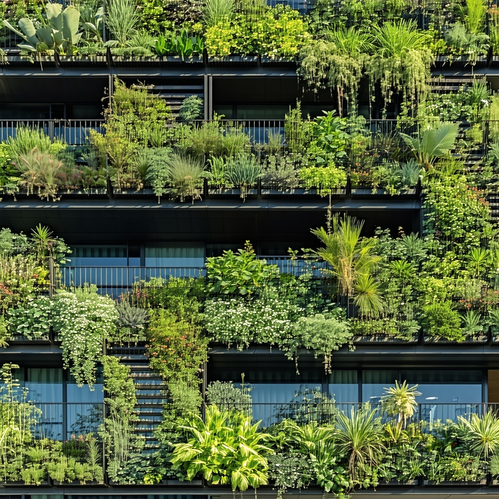 vegetated screen integrated into building facade-1